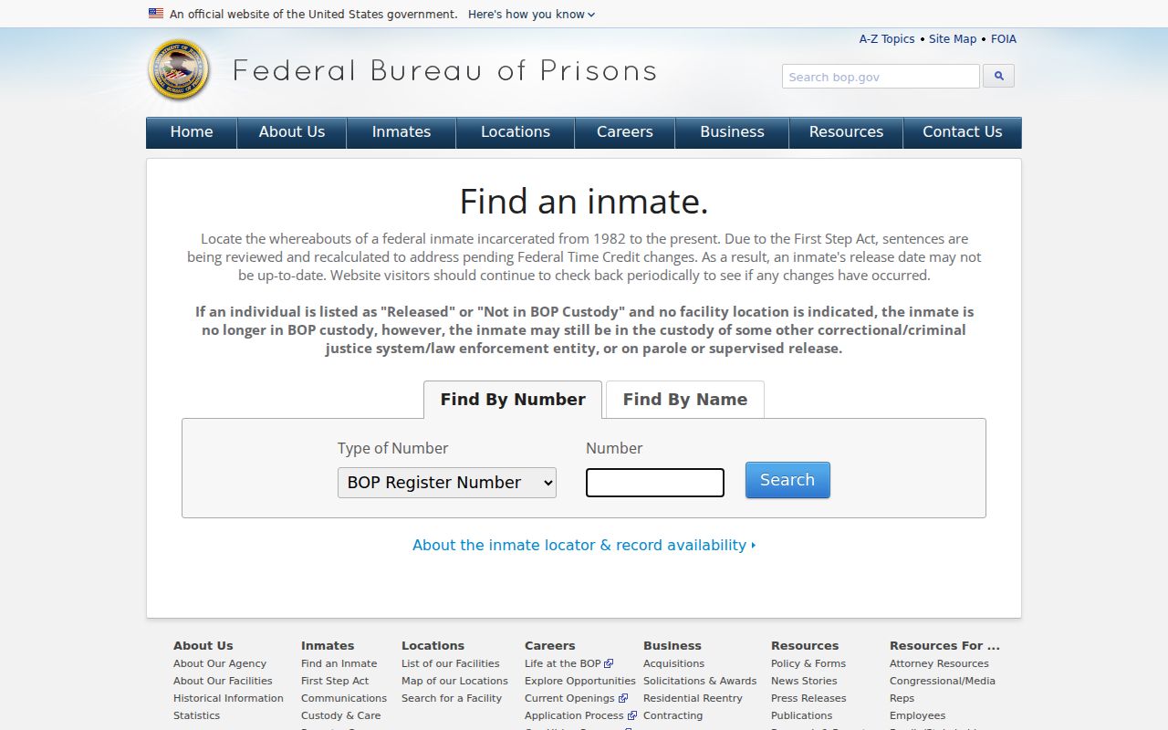Costilla County Clerk of Court BOP federal inmate locator distinction