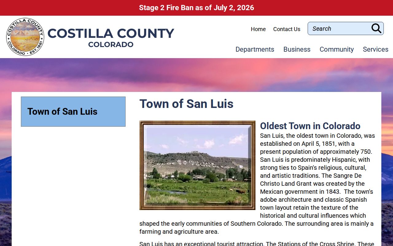 Costilla County arrest records and court charges San Luis source