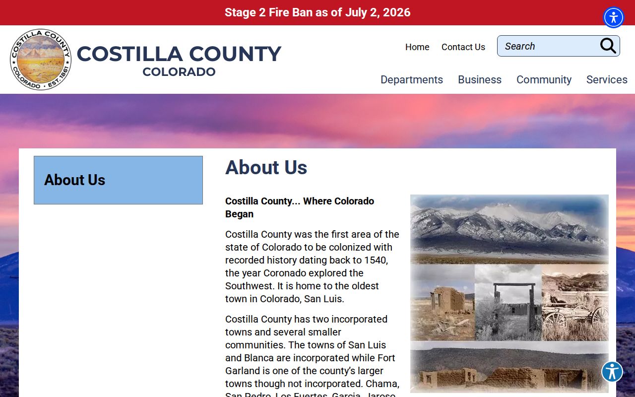 Costilla County court dockets county history source