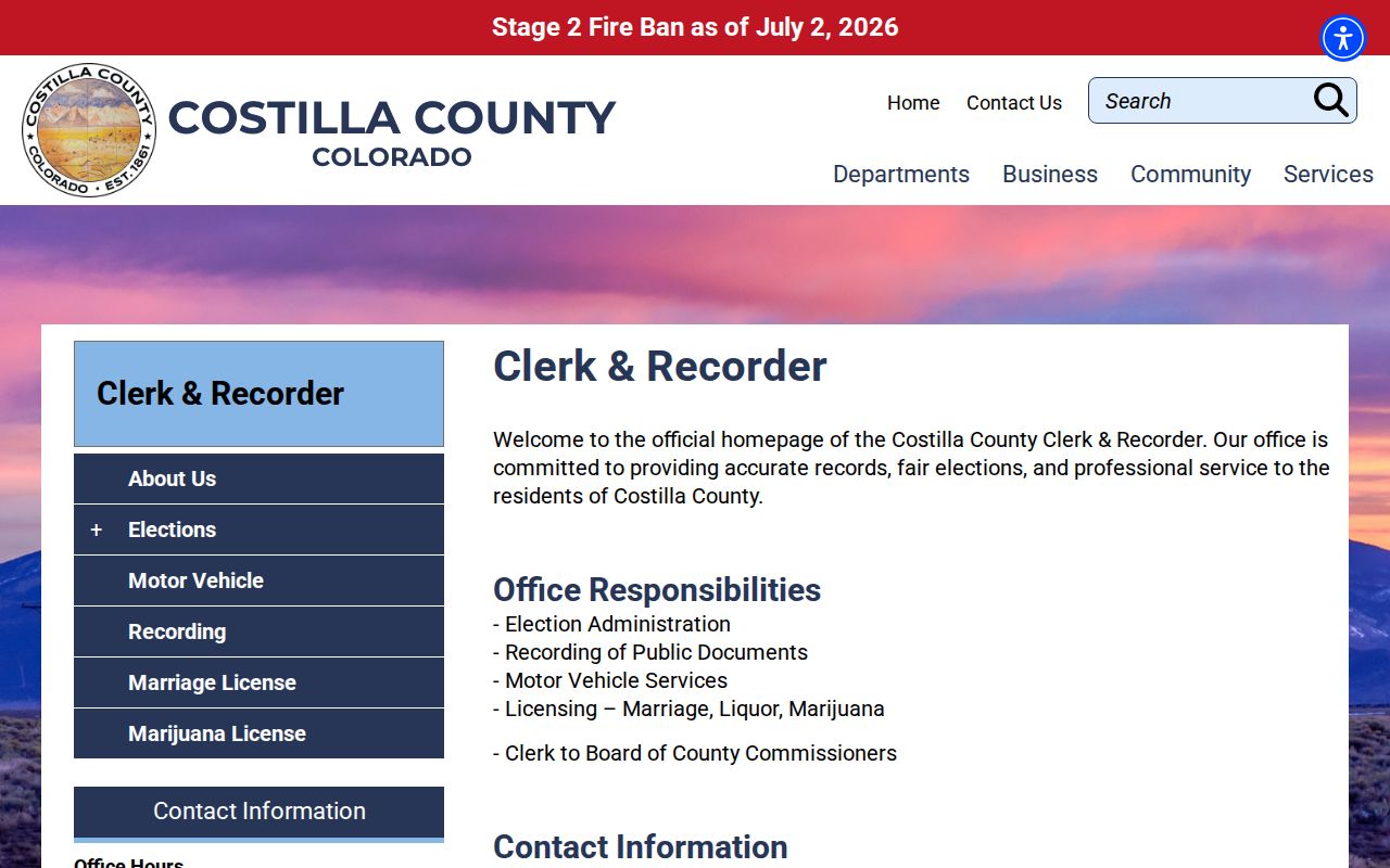 Costilla County court dockets Clerk and Recorder source
