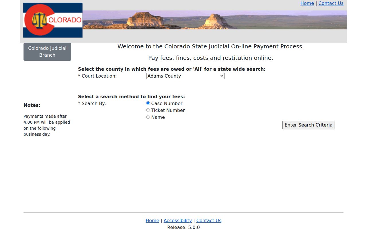 Costilla County court records Colorado Judicial online payment source