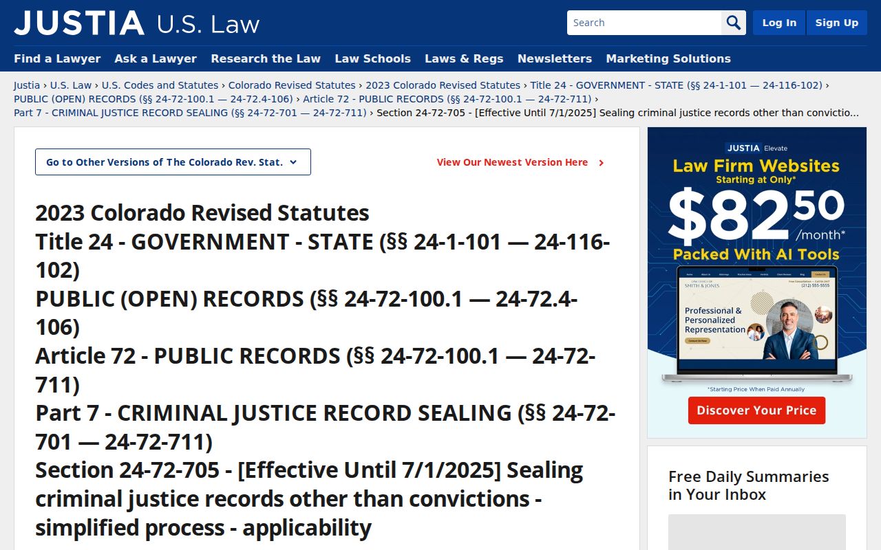 Costilla County District Court nonconviction sealing records source